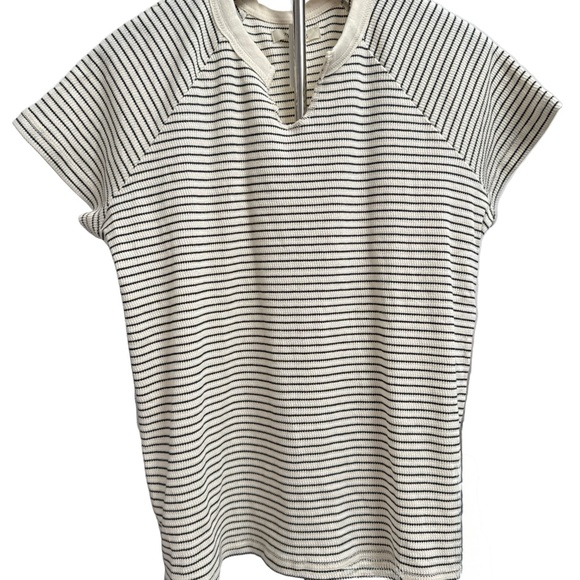 Madewell NWT Black and White Striped Short Sleeve Tee - Picture 2 of 3